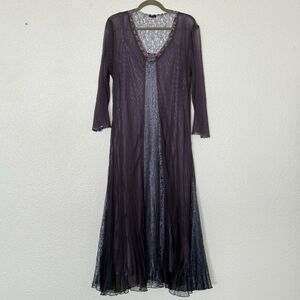 Komarov Dress Women 3X Ruffle Tiered Chiffon Charmeuse Cocktail Party Formal